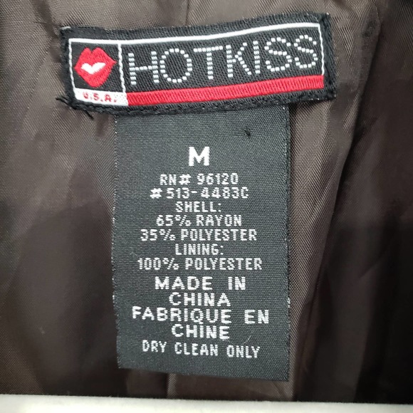 3/$25 Y2K Hot Kiss Velvet Blazer Jacket Floral Embossed Long Sleeve Brown - Picture 3 of 10